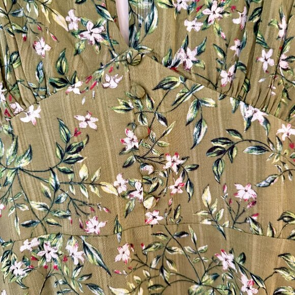 MINKPINK A-Line dress, green floral - Picture 6 of 6